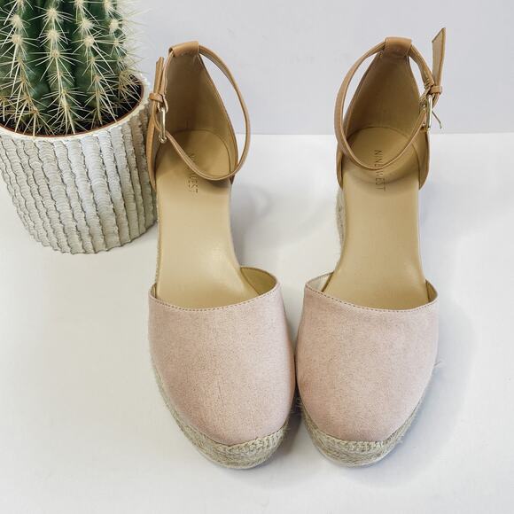 Nine West pink and brown espadrille wedges size 9 - Picture 2 of 7